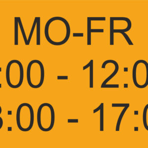 Öffnungszeitensticker magnetisch (Mo-Fr 8-12, 13-17)